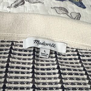 Madewell Men's Cream and Black Ribbed Knit Pullover